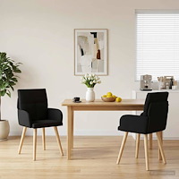 vidaXL Matstolar 2 pcs Tyg Svart 60 x 56 x 96 cm