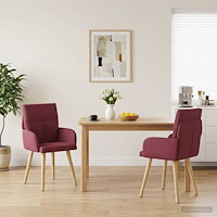 vidaXL Matstolar 2 pcs Tyg Vinröd 60 x 56 x 96 cm