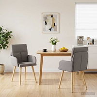 vidaXL Matstolar 2 pcs Tyg Taupe 60 x 56 x 96 cm