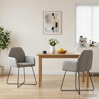 vidaXL Matstolar 2 pcs Sammet Ljusgrå 55 x 50 x 84 cm