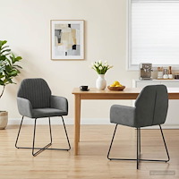 vidaXL Matstolar 2 pcs Sammet Mörkgrå 55 x 50 x 84 cm