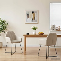 vidaXL Matstolar 2 pcs Sammet Gräddvit 55 x 50 x 84 cm