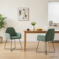 vidaXL Matstolar 2 pcs Sammet Havgrön 55 x 50 x 84 cm