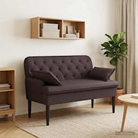 vidaXL Loveseat med knapprapport Mörkbrun 111 x 68 x 80 cm Tyg