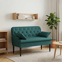 vidaXL Loveseat med knapprapport Mörkgrön 111 x 68 x 80 cm Tyg