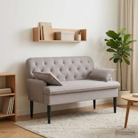 vidaXL Loveseat med knapprapport Taupe 111 x 68 x 80 cm Tyg