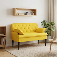 vidaXL Loveseat med knapprapport Ljus Gul 111 x 68 x 80 cm Tyg