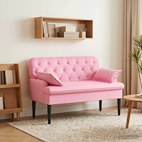 vidaXL Loveseat med knapprapport Rosa 111 x 68 x 80 cm Tyg