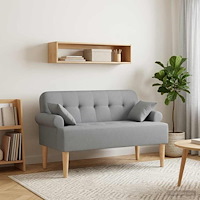 vidaXL Loveseat med knapprapport Ljusgrå 120 x 65 x 79 cm Tyg