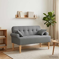 vidaXL Loveseat med knapprapport Mörkgrå 120 x 65 x 79 cm Tyg