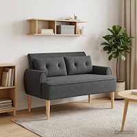 vidaXL Loveseat med knapprapport Mörkgrå 117 x 67 x 77 cm Bouclé