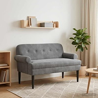 vidaXL Loveseat med knapprapport Mörkgrå 120 x 66 x 78 cm Sammet