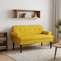 vidaXL Loveseat med knapprapport Gul 120 x 66 x 78 cm Sammet
