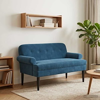 vidaXL Loveseat med knapprapport Blå 120 x 66 x 78 cm Sammet