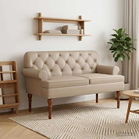 vidaXL Loveseat med knapprapport Cappuccino 120 x 65 x 77 cm