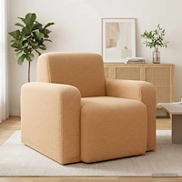 vidaXL Fåtölj Beige Bouclé