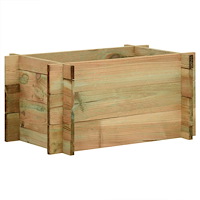 vidaXL Trädgårdsupphöjd Grönsaksbädd Grön 80 x 80 x 32 cm Massiv furu