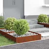 vidaXL Kant för gräsmatta 4 pcs 60 x 60 x 20 cm Stål Rostig