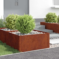 vidaXL Kant för gräsmatta 4 pcs 60 x 60 x 35 cm Stål Rostig