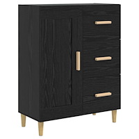 vidaXL Sideboard Svart ek 69,5 x 34 x 90 cm Konstruerat trä