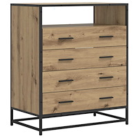 vidaXL Lådans skåp 4-Låda Artisan-ek 70 x 41 x 83,5 cm Konstruerat trä