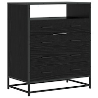 vidaXL Lådans skåp 4-Låda Svart ek 70 x 41 x 83,5 cm Konstruerat trä