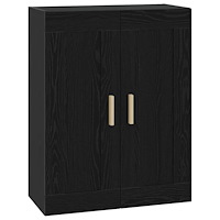 vidaXL Väggskåp Väggmonterat Svart ek 69,5 x 34 x 90 cm