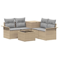 vidaXL Soffset 6 st 4-Antal sittplatser Beige och Ljusgrå