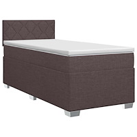 vidaXL Kontinentalsäng med madrass Mörkbrun 80 x 200 cm Tyg