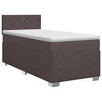 vidaXL Kontinentalsäng med madrass Mörkbrun 90 x 190 cm Tyg