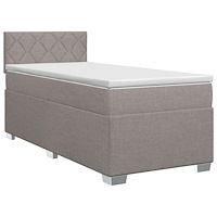 vidaXL Kontinentalsäng med madrass Taupe 100 x 200 cm Tyg