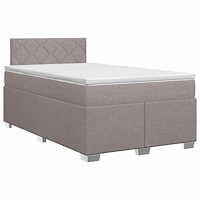vidaXL Kontinentalsäng med madrass Taupe 120 x 200 cm Tyg