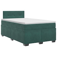 vidaXL Kontinentalsäng med madrass Mörkgrön 120 x 200 cm Sammet