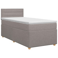 vidaXL Kontinentalsäng med madrass Taupe 90 x 200 cm Tyg