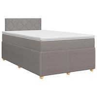 vidaXL Kontinentalsäng med madrass Taupe 120 x 200 cm Tyg