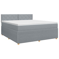 vidaXL Kontinentalsäng med madrass Ljusgrå 160 x 200 cm Tyg