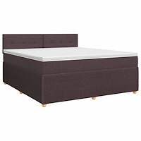 vidaXL Kontinentalsäng med madrass Mörkbrun 180 x 200 cm Tyg