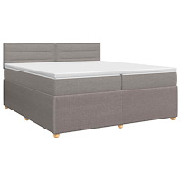 vidaXL Kontinentalsäng med madrass Taupe 200 x 200 cm Tyg