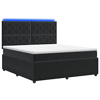 vidaXL LED sängram med madrass Svart 140 x 200 cm Sammet