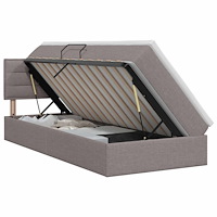 vidaXL Förvaringssäng med madrass Taupe 90 x 200 cm Sammet