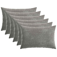 vidaXL Kuddöverdrag 6 st HEERLEN Mörkgrå 30 x 50 cm Chenilletyg