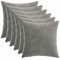 vidaXL Kuddöverdrag 6 st HEERLEN Mörkgrå 35 x 35 cm Chenilletyg