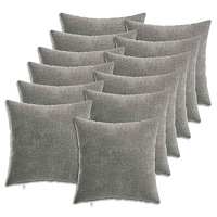 vidaXL Kuddöverdrag 12 st HEERLEN Mörkgrå 40 x 40 cm Chenilletyg