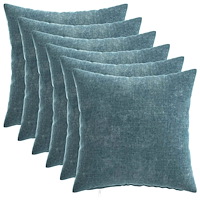 vidaXL Kuddöverdrag 6 st HEERLEN Blå 40 x 40 cm Chenilletyg