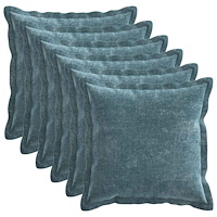 vidaXL Kuddöverdrag 6 st HOUTEN Blå 40 x 40 cm Chenilletyg
