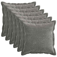 vidaXL Kuddöverdrag 6 st HOUTEN Mörkgrå 50 x 50 cm Chenilletyg
