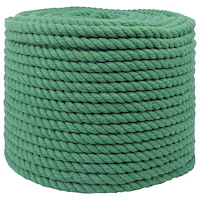 vidaXL Bomullsrep 10 mm 250 m Grön 100% Bomull