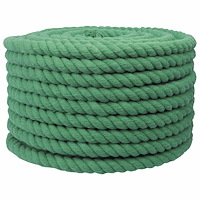 vidaXL Bomullsrep 16 mm 100 m Grön 100% Bomull