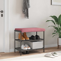 vidaXL Bänk kudde Sammet Rosa Djup 35 cm