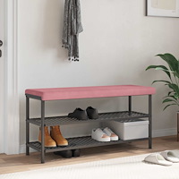 vidaXL Bänk kudde Sammet Rosa Djup 35 cm
